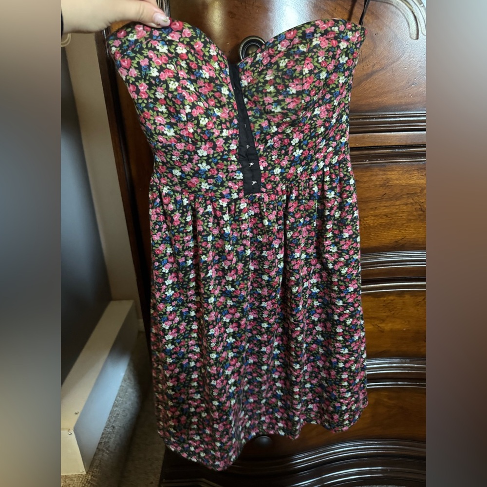 Forever 21 Multicolor Floral Strapless Dress